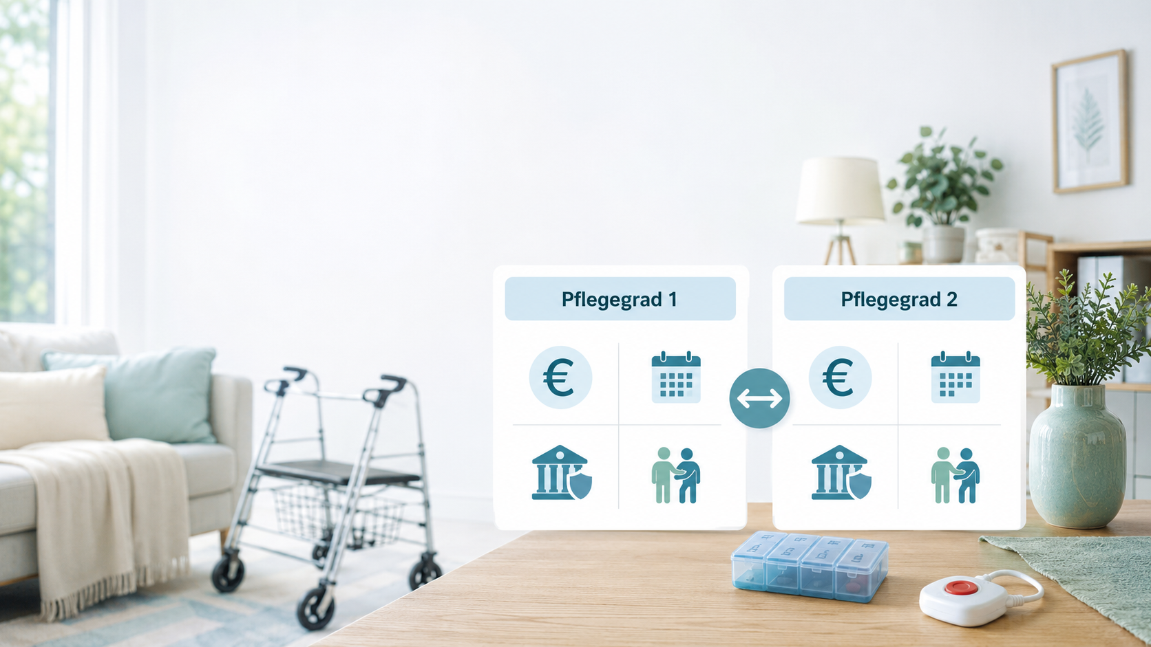 Pflegegrad vergleich 1 und 2